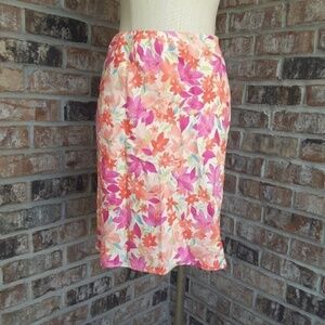EUC Ann Taylor LOFT Floral Linen Skirt 4P
